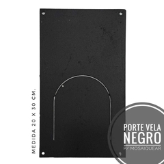Porta Vela 20 x 30 cm: Para Mosaiquear Negro.