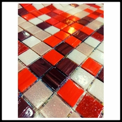 Venecitas Calidas: Mix Calido Rojo con H. de cobre. Cod. V-5699 - Buenos Aires Mosaicos