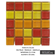 Venecitas Calidas: Mix Rojo - Naranja - Amarillo Plenos 2 x 2 cm. - comprar online
