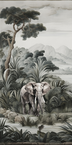 Panel Elephant in the mist