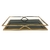 Bandeja em Metal Dourado Envelhecido Com Espelho Preto Retangular 40x24x5,5cm Adely Decor