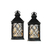 Conjunto Com 2 Lanternas Marroquinas Decorativas LED Pretas Envelhecida 27cm Verito