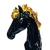 Estátua Para Decoração Luxo Chess Cavalo Preto de Resina Verito - EUQUEROUM