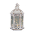 Lanterna Marroquina LED Decorativa 35cm Vazado Branco Envelhecido Verito