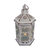 Lanterna Marroquina LED Decorativa 35cm Vazado Branco Envelhecido Verito - EUQUEROUM
