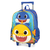 Mochila De Rodinhas Escolar Baby Shark E Estojo Azul E Amarelo Luxcel - loja online