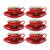 Xícaras Para Chá Com Pires De Porcelana Lamour Vermelha 160ml 6 Peças Hauskraft