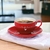 Xícaras Para Chá Com Pires De Porcelana Lamour Vermelha 160ml 6 Peças Hauskraft - comprar online