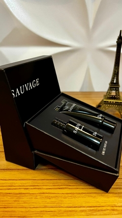 Kit Sauvage - Perfume Miniatura EDP 10ml e Gel de Banho 20ml na internet