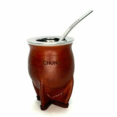 Mate Triton acero inoxidable y cuero CON FALLA - Chuna Online