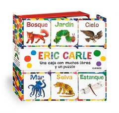 Una caja con muchos libros y un puzzle - Eric Carle