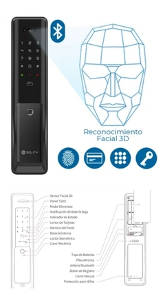 CERRADURA SOLITY GP-6000BAK 3D FACIAL en internet