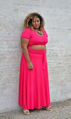 CONJUNTO SAIA LONGA E CROPPED PINK (Temos entrega rápida, entre em contato pelo whats'app.) - comprar online