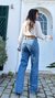 Calça Wide Leg Jeans Lisa Escura - loja online