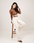 Calça Wide Leg Sarja Com Cinto Branca Off White na internet