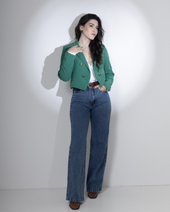 Calça Wide Leg Jeans Lisa Escura