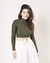 Cropped Manga Longa Gola Verde Militar - comprar online