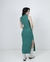 Vestido Tubinho Midi Verde Regata Gola Alta Fenda Lateral - loja online