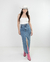 Saia Midi Jeans Fenda Frontal Lisa Escura - Nardim - Authentic Fashion