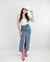 Saia Midi Jeans Fenda Frontal Lisa Escura - loja online