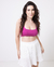 Top Cropped Reto Com Alcinha Canelado Roxo Fucsia - loja online