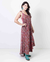 Vestido Indiano Longo Solto Estampado Rosa - comprar online