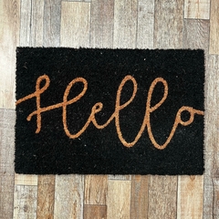 Felpudo De Coco "Hello" Negro Natural (D0212)