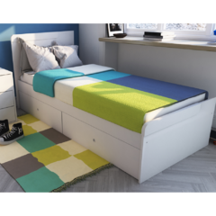 Cama 1 Plaza Con 2 Cajones Blanco - comprar online