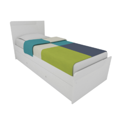 Cama 1 Plaza Con Carrocama Blanco