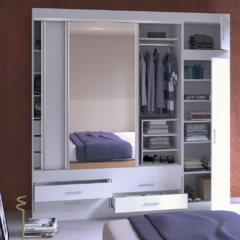 Vestidor 2 Puertas 180Cm Blanco - comprar online