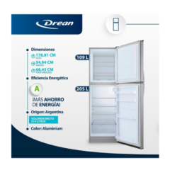 Heladera Cíclica Drean 314Lts Silver (Hdr320F00S) - Gamma Hogar