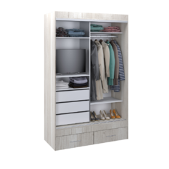 Vestidor 2 Puertas 1 Puerta Con Espejo 140Cm Wengue - comprar online