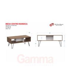 Mesa Centro Nordica (56795), Carvalho Venezia /Blanco en internet