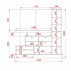 Modular Rack 126 Para Tv Hasta 55" 183Cm (81001) - Gamma Hogar