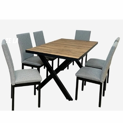 Juego Comedor Barcelona 150*90Cm + 6 Sillas Caño Cuadrado 30*30 - comprar online