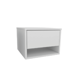 Mesa De Luz 1 Cajón Flotante Y Hueco Blanco - comprar online