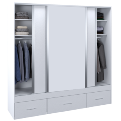 Vestidor 3 Puertas 220Cm Blanco