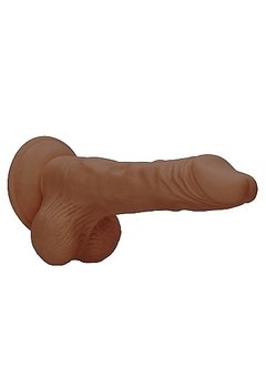 Realistic Dildo With Balls - 23 cm - Brown