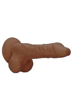 Realistic Dildo With Balls - 25 cm - Brown
