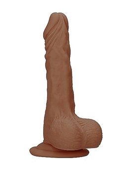 Realistic Dildo With Balls - 23 cm - Brown