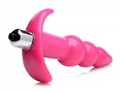 Ribbed Vibrating Butt Plug - Pink - comprar en línea