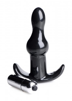 Bumpy Vibrating Anal Plug - Black - Inttimus Sex Shop