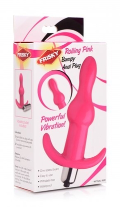 Bumpy Vibrating Anal Plug - Pink