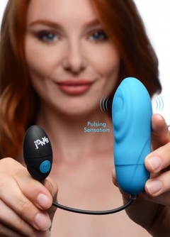 7X Pulsing Rechargeable Silicone Vibrator - Blue - Inttimus Sex Shop