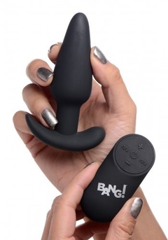Remote Control 21X Vibrating Silicone Butt Plug - Black - Inttimus Sex Shop