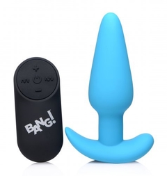 Plug anal de silicona vibrante con control remoto 21X - Azul