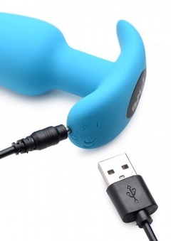 Plug anal de silicona vibrante con control remoto 21X - Azul en internet