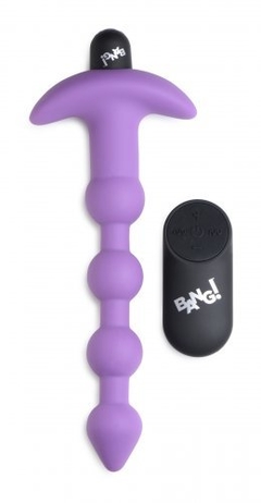 Remote Control Vibrating Silicone Anal Beads - Purple - comprar en línea