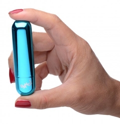 10X Rechargeable Vibrating Metallic Bullet - Blue - Inttimus Sex Shop