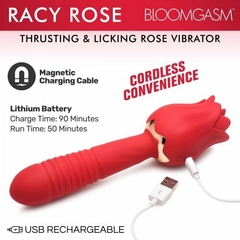 Bloomgasm Racy Rose Vibrador de rosas para empujar y lamer - comprar en línea